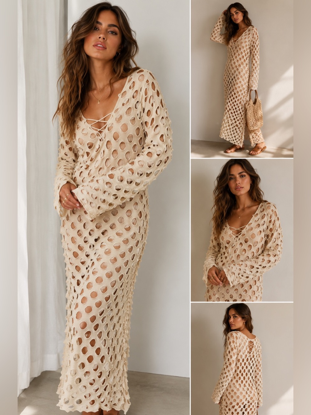 Zara Cream Openwork Crochet Cover-Up